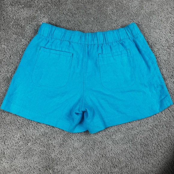 Lilly Pulitzer Lilo‎ Linen Bermuda Blue Shorts Size Small Preppy Pull On Pockets - Picture 8 of 9